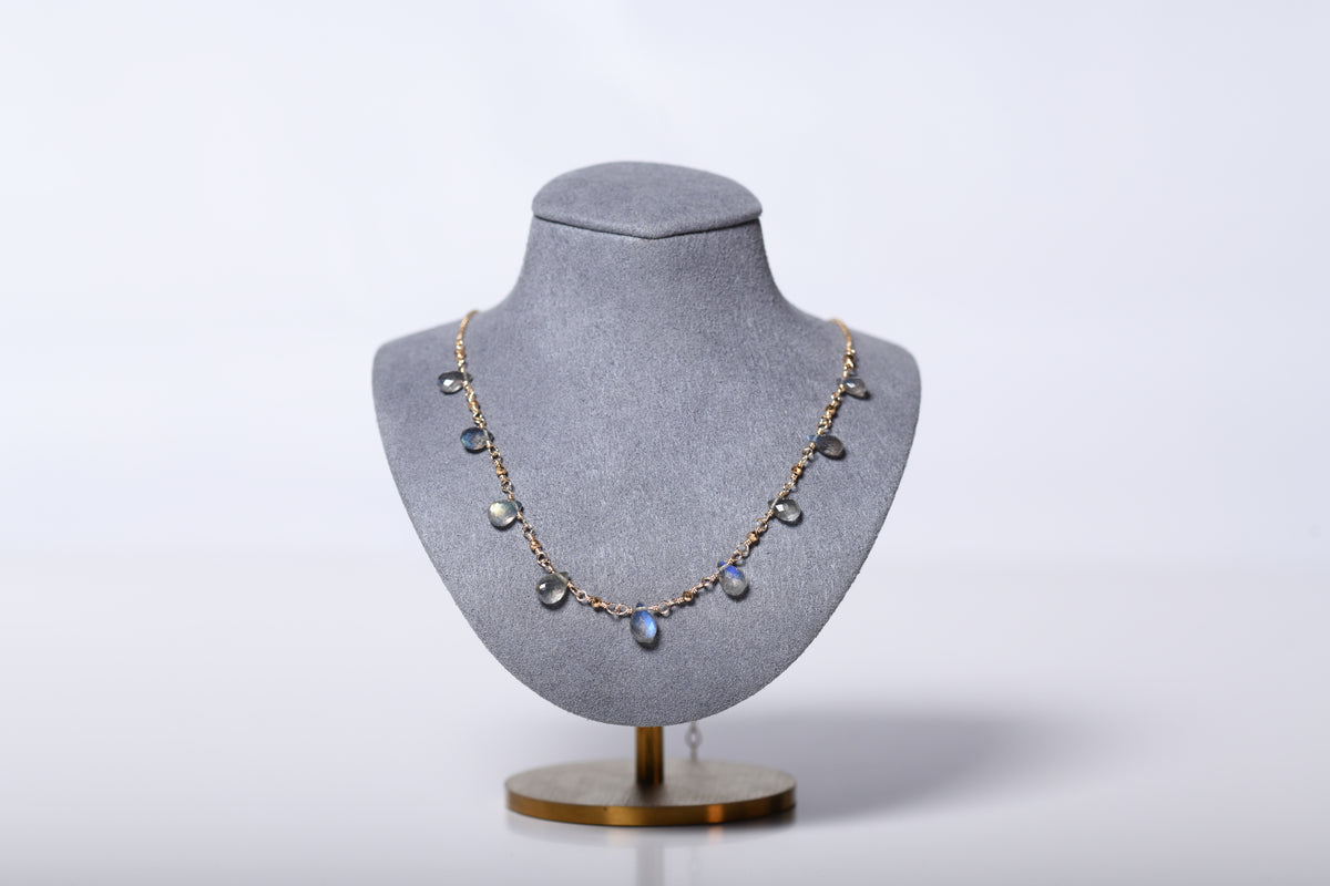 Labradorite Drop Necklace | Gold-Filled Gemstone Necklace