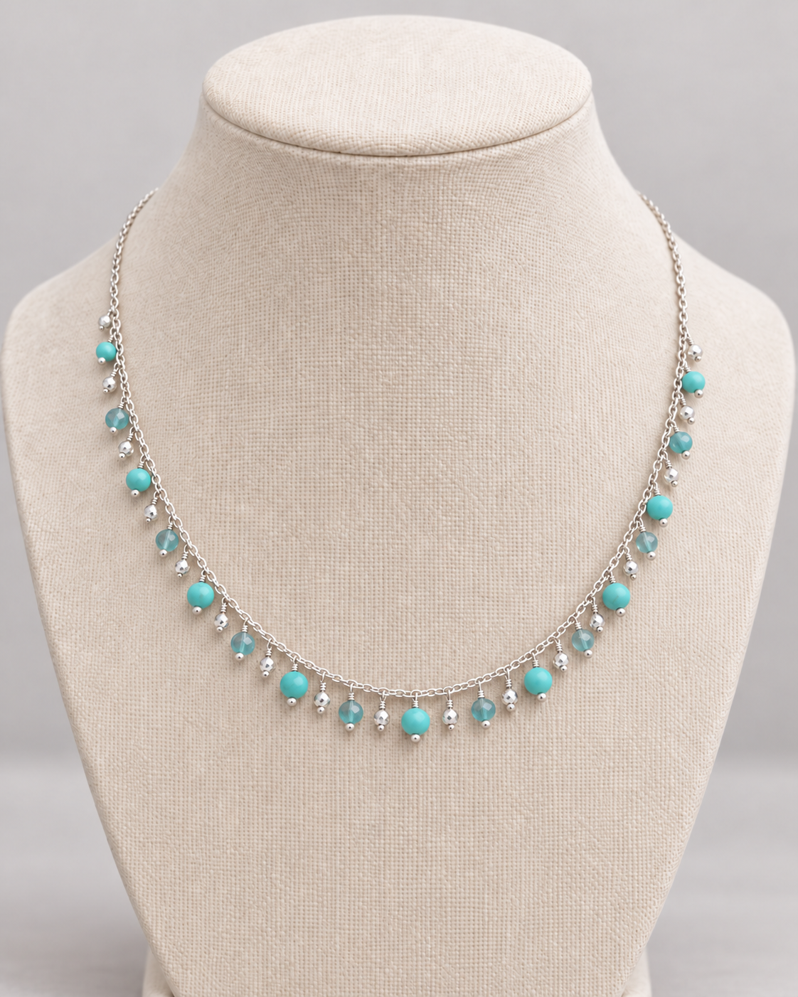 Sleeping Beauty Turquoise, Apatite & Blue Topaz Necklace