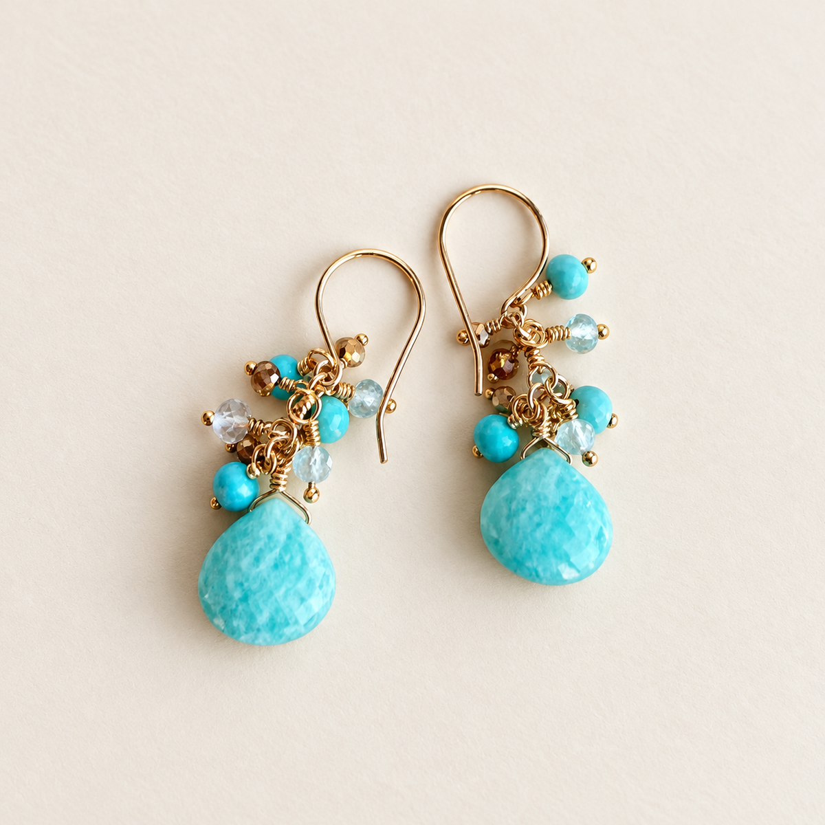 Constellation Amazonite & Blue Topaz Earrings