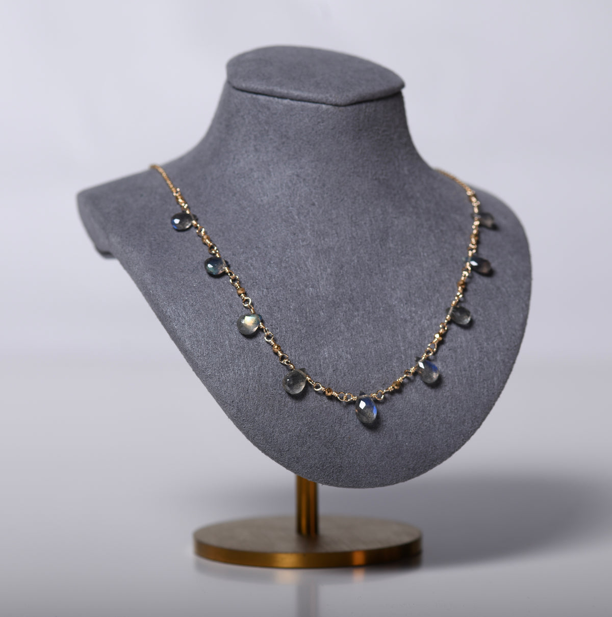 Labradorite Drop Necklace | Gold-Filled Gemstone Necklace