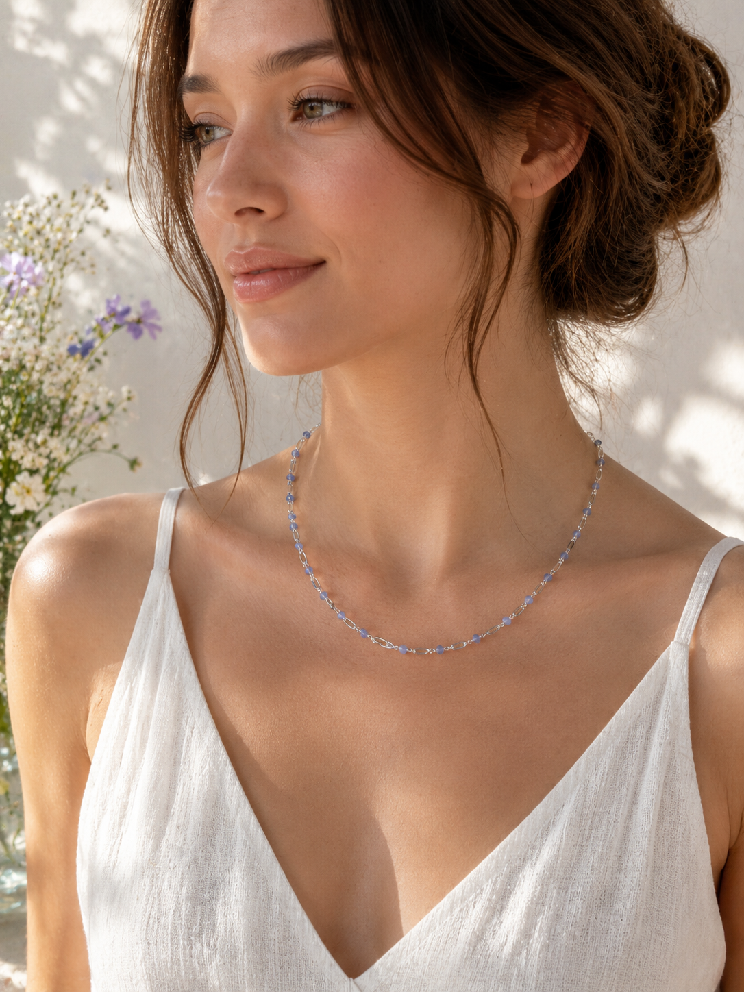 Tanzanite Nexus Link Necklace in Sterling Silver