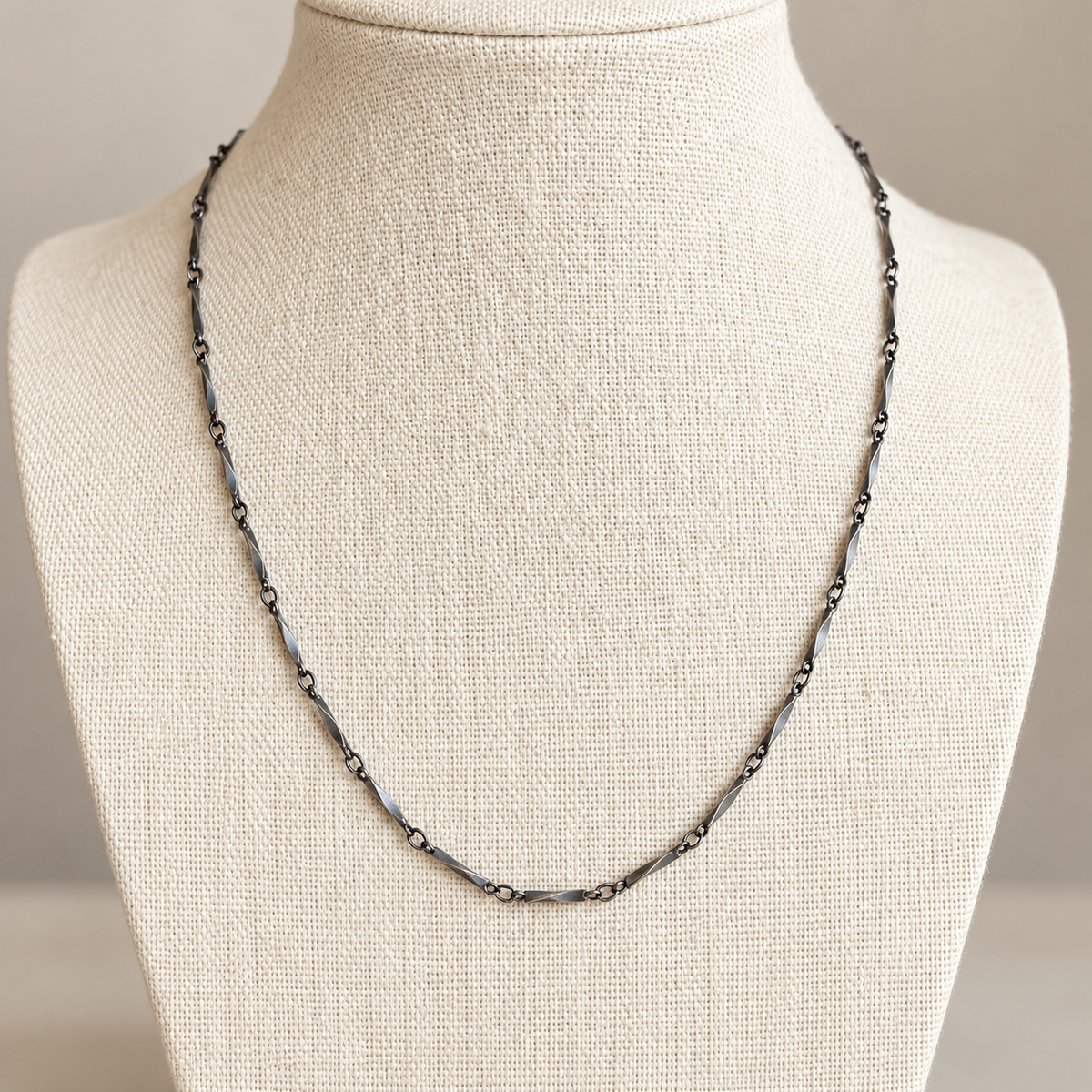 Oxidized Bones Chain Necklace