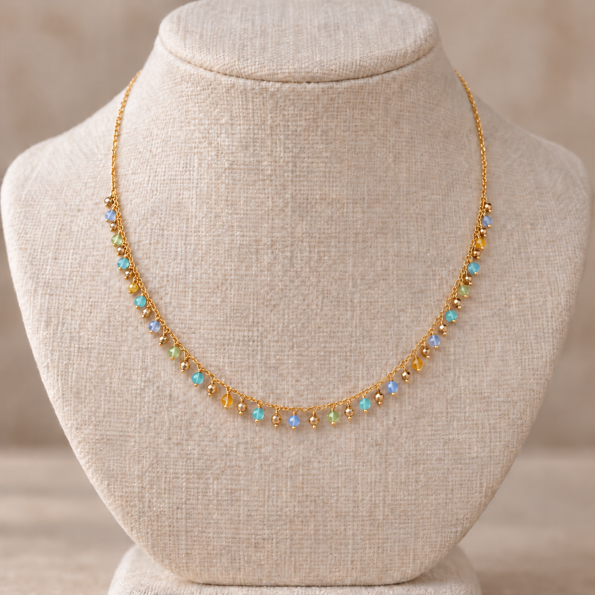 Constellation Multi-Gemstone Necklace, Gold-Fill