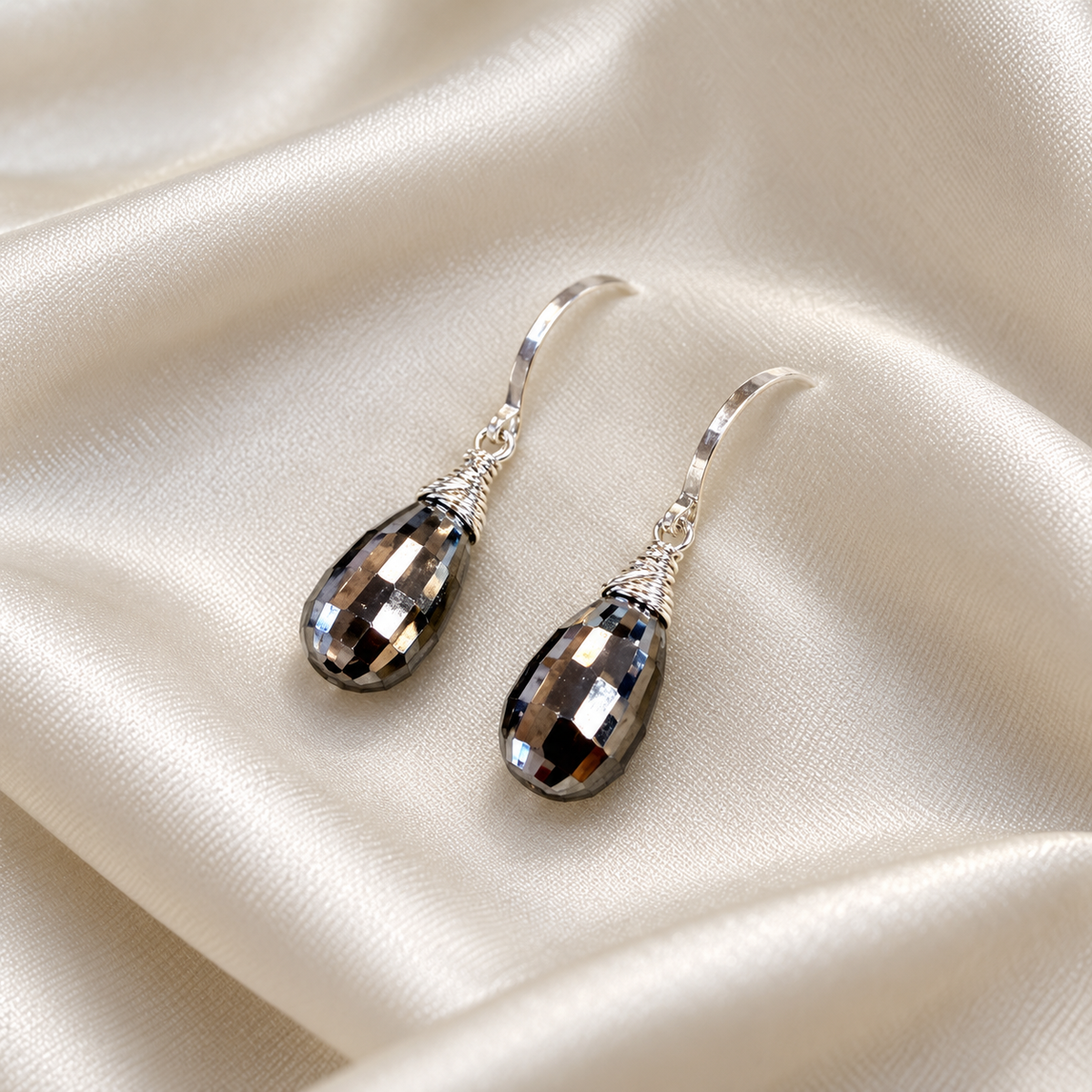 Pyrite Teardrop Earrings