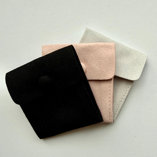 9-Pack Faux Suede Jewelry Pouch with Divider | Small Envelope Gift Bag (6cm)