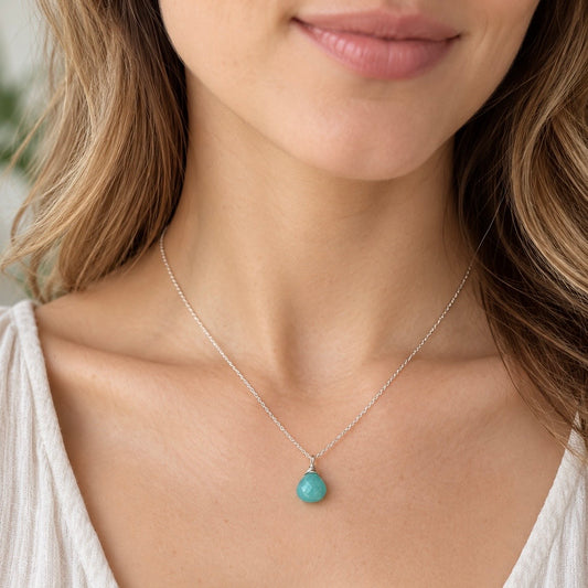 Dainty Amazonite Pendant Necklace