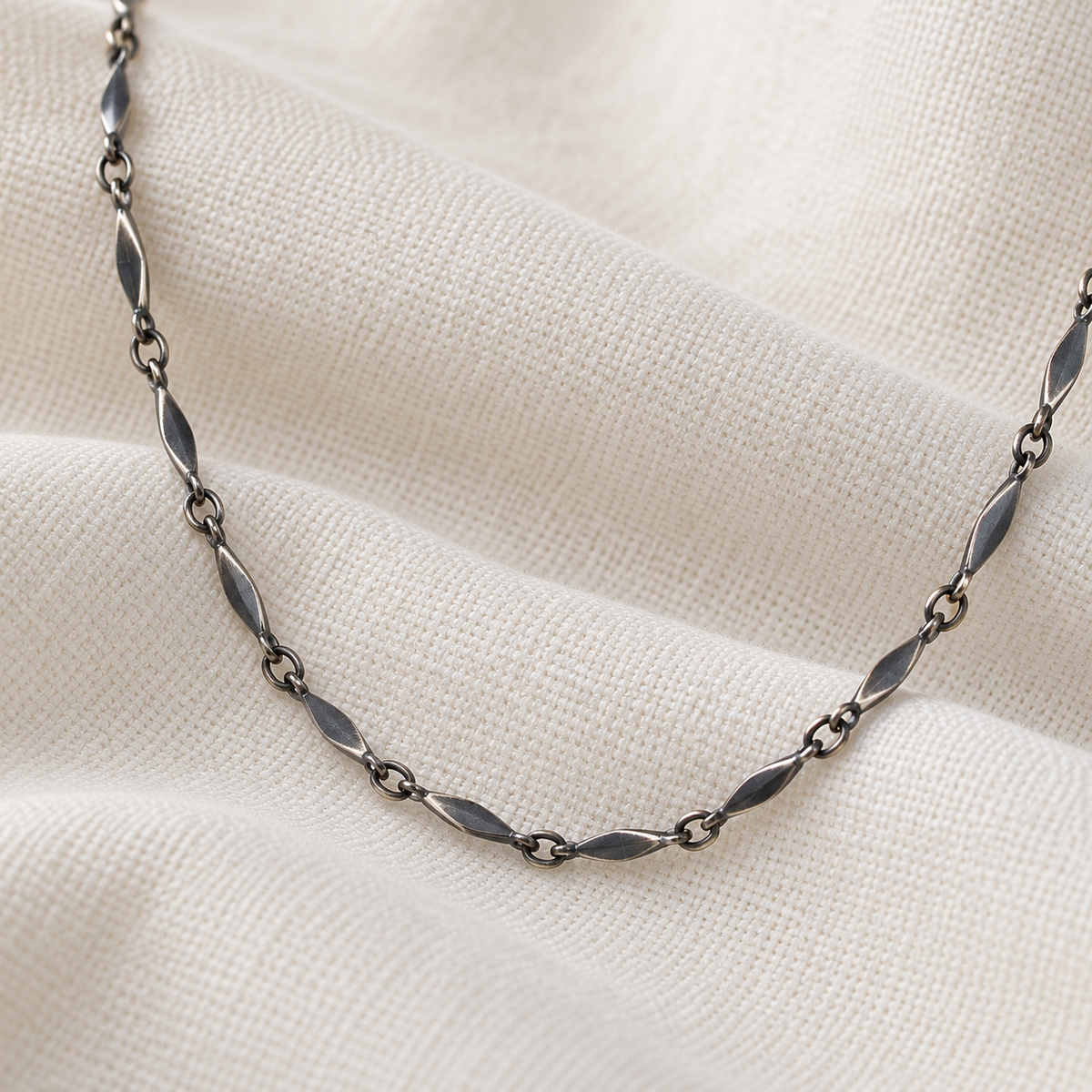 Oxidized Bones Chain Necklace