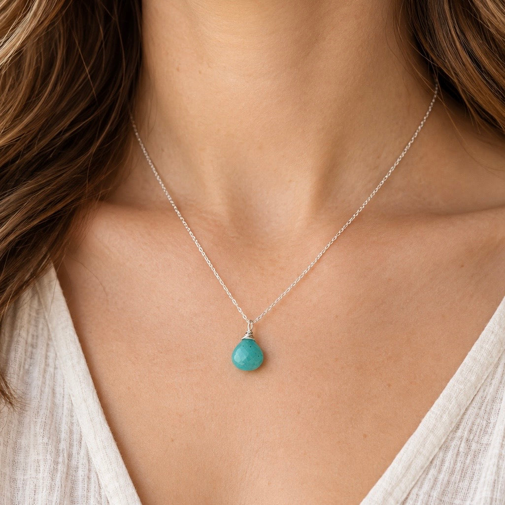 Dainty Amazonite Pendant Necklace