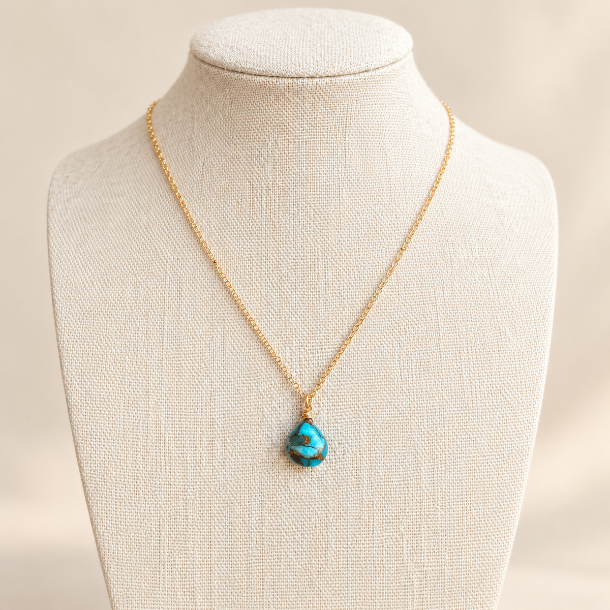 Copper Turquoise Heart Necklace