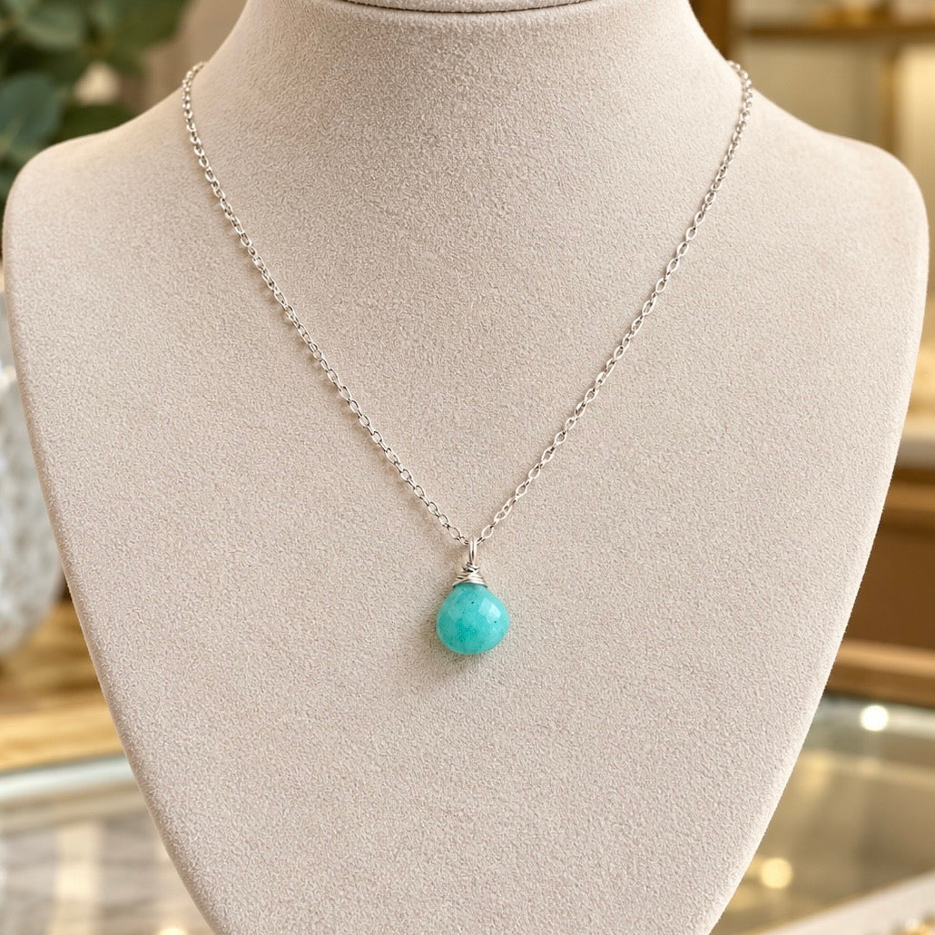 Dainty Amazonite Pendant Necklace