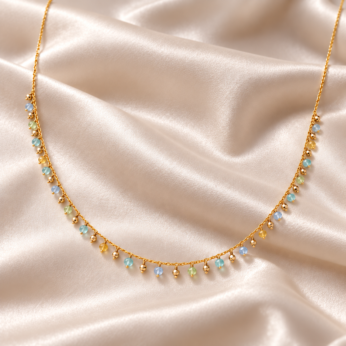 Constellation Multi-Gemstone Necklace, Gold-Fill