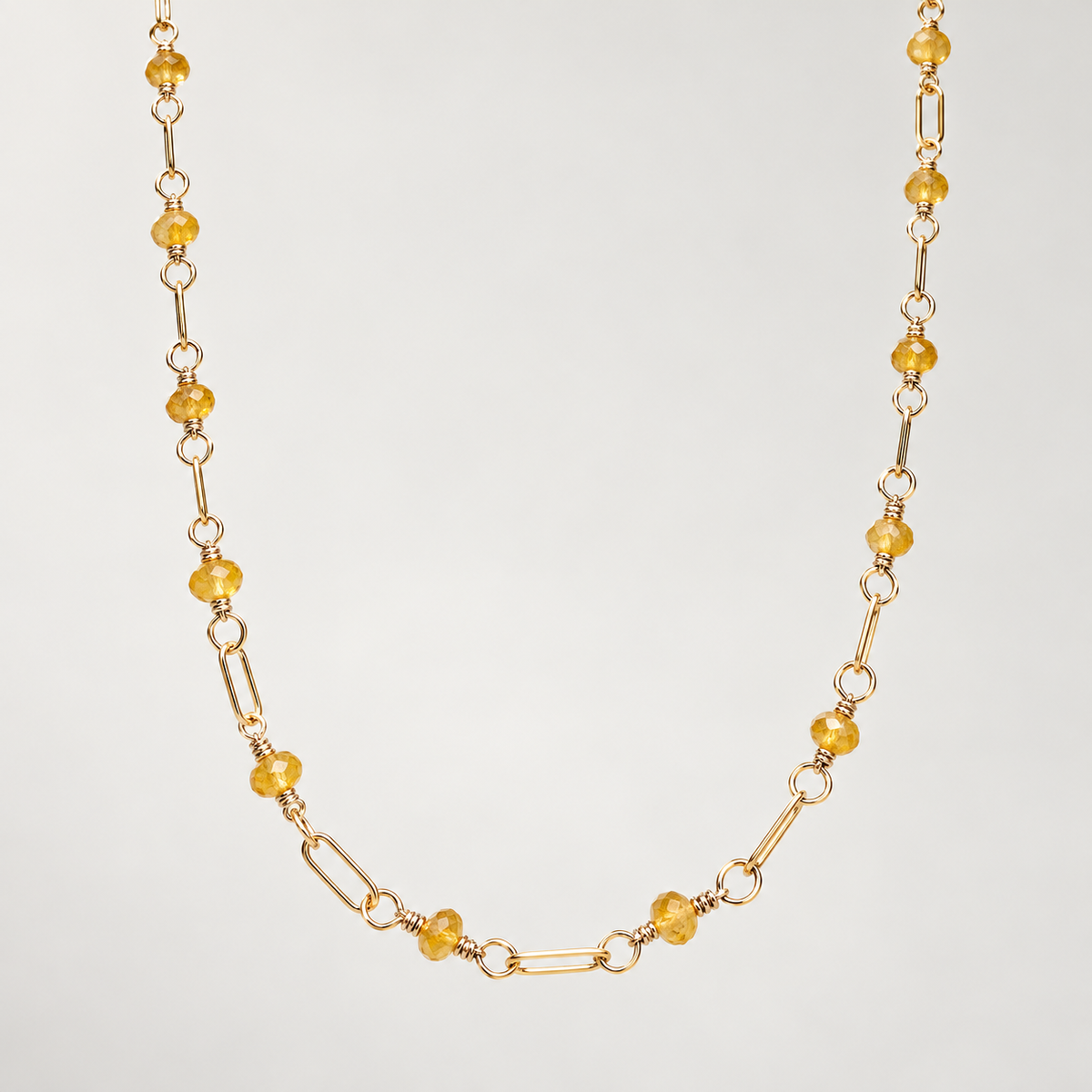 Nexus Yellow Sapphire necklace with gold filled findings