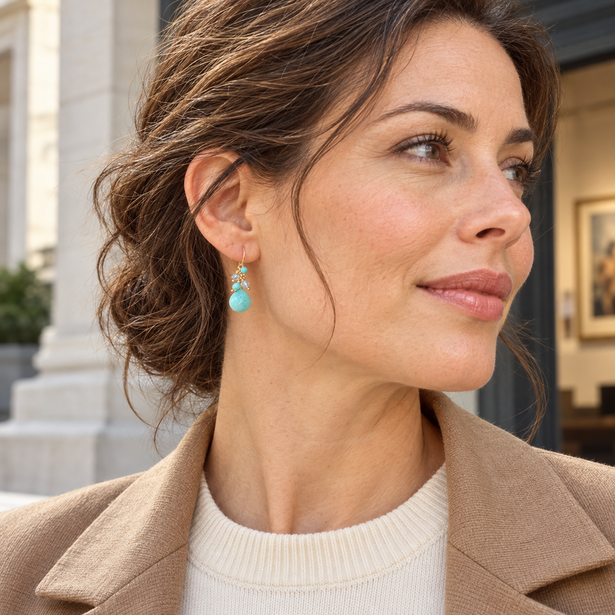 Constellation Amazonite & Blue Topaz Earrings