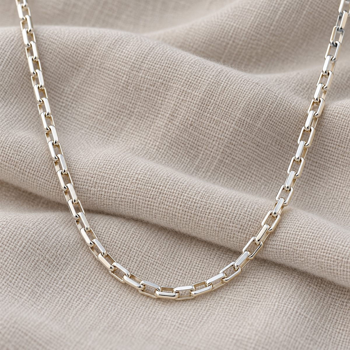 Sterling Silver Inka Box Chain Necklace