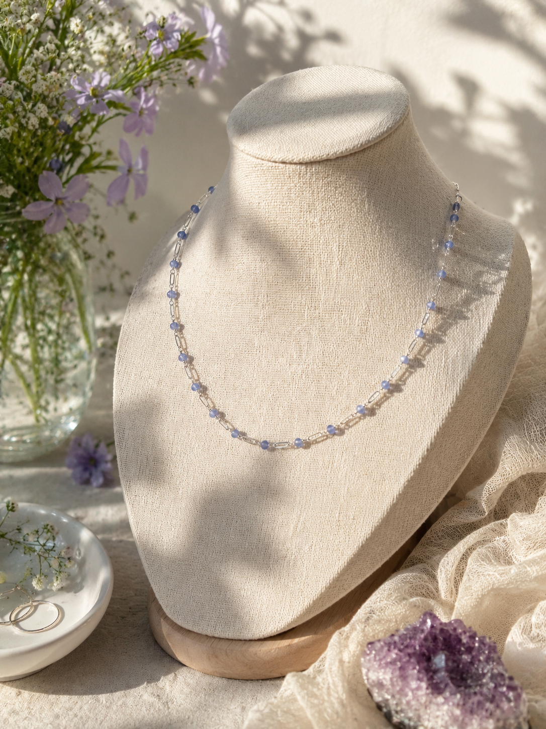Tanzanite Nexus Link Necklace in Sterling Silver