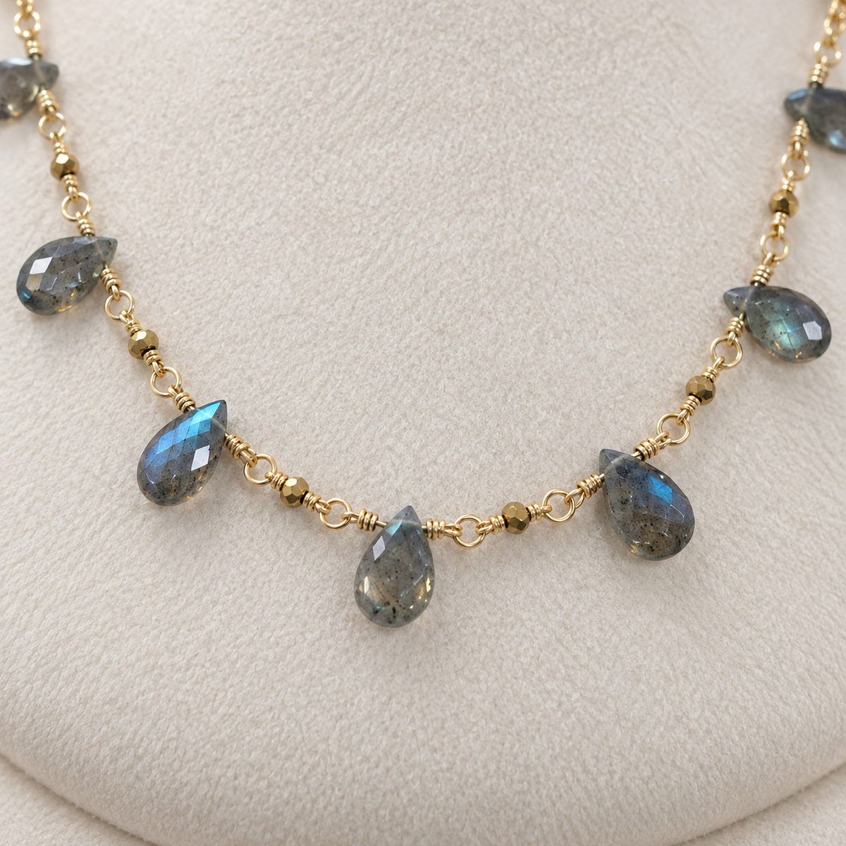 Labradorite Drop Necklace | Gold-Filled Gemstone Necklace