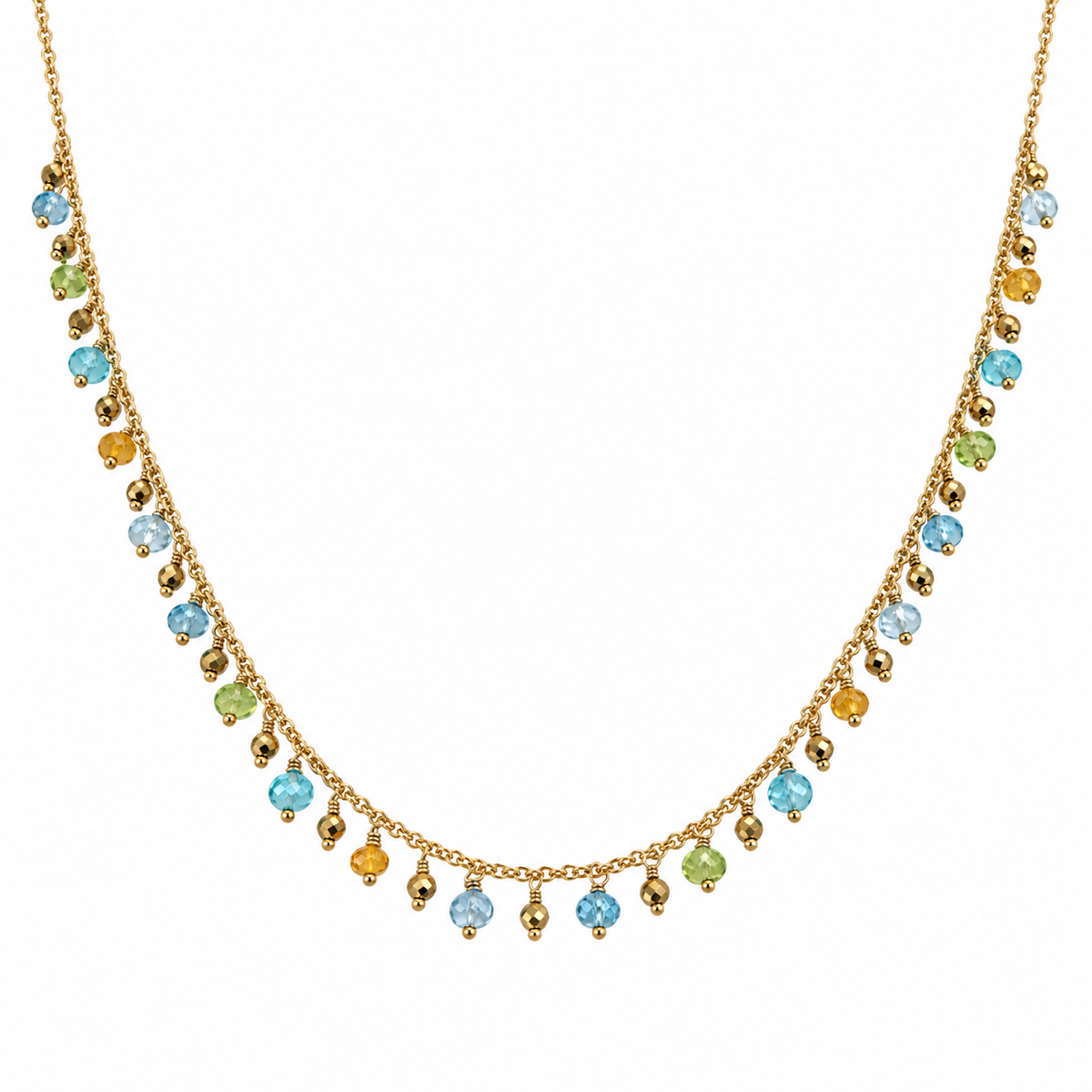 Constellation Multi-Gemstone Necklace, Gold-Fill