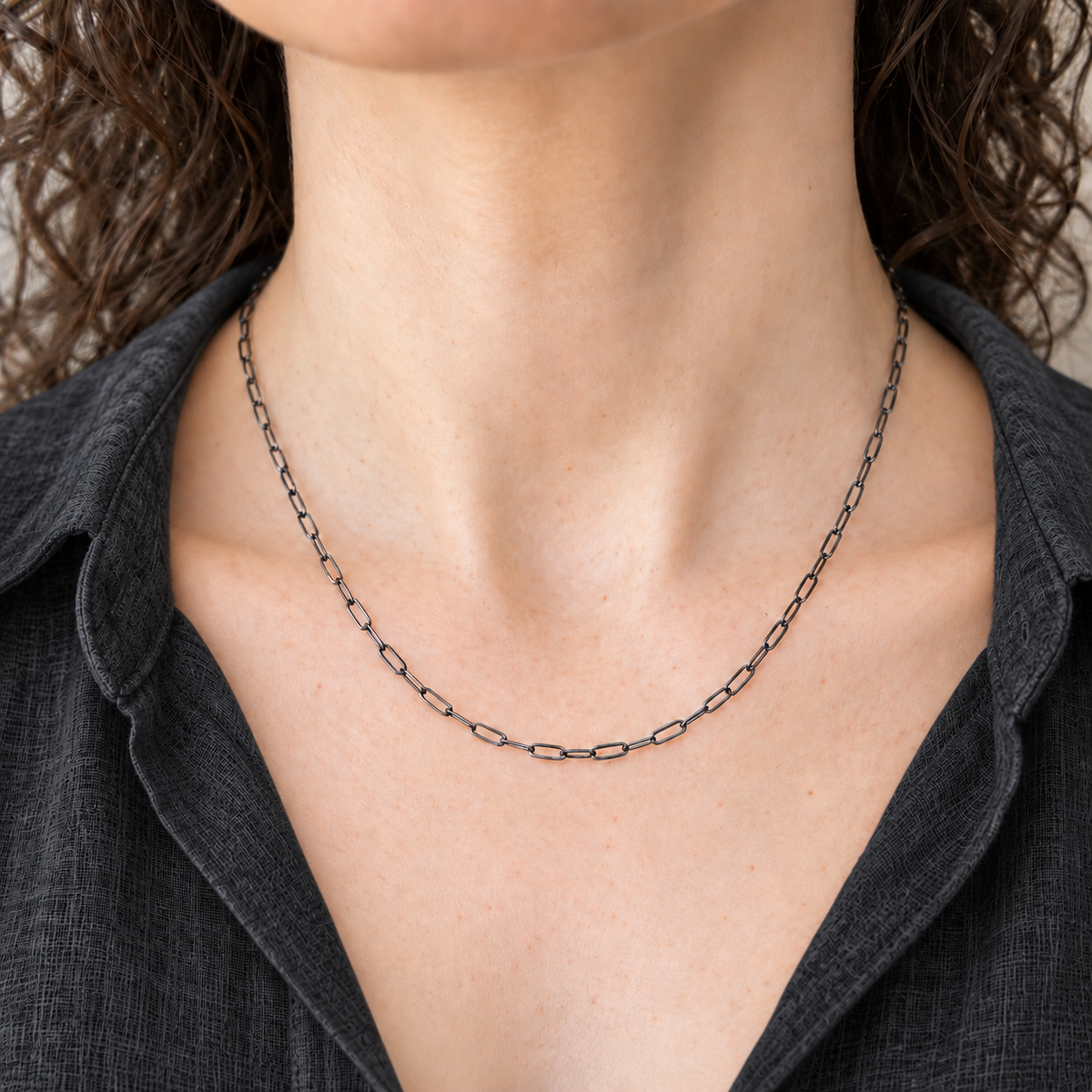 Oxidized Sterling Silver Necklace
