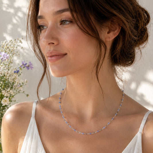 Tanzanite Nexus Link Necklace in Sterling Silver