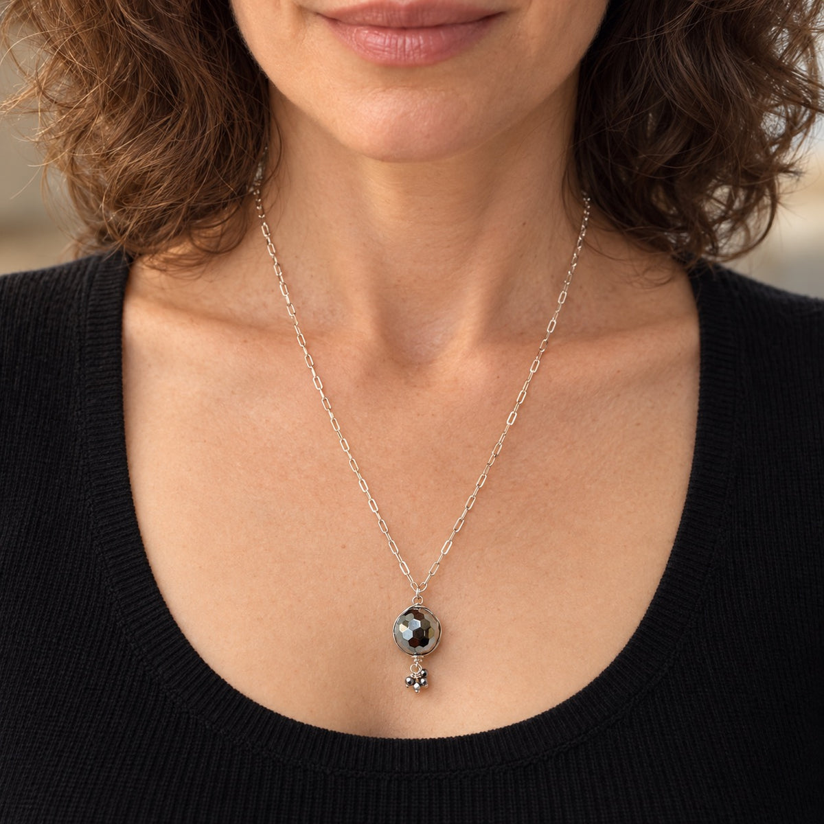 Planet Necklace — Sterling Silver & Hematite