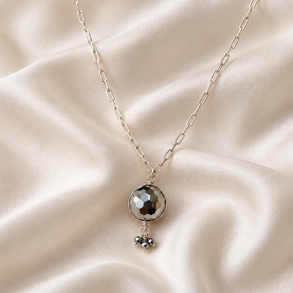 Planet Necklace — Sterling Silver & Hematite